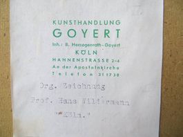 Prof. Hans Wildermann, Org. Zeichnung "Köln"