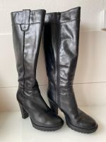 Elegante Winterstiefel aus Leder, Schwarz, Grösse 38