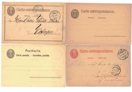 CH 4x Ganzsache Postkarte o um 1880 - #6