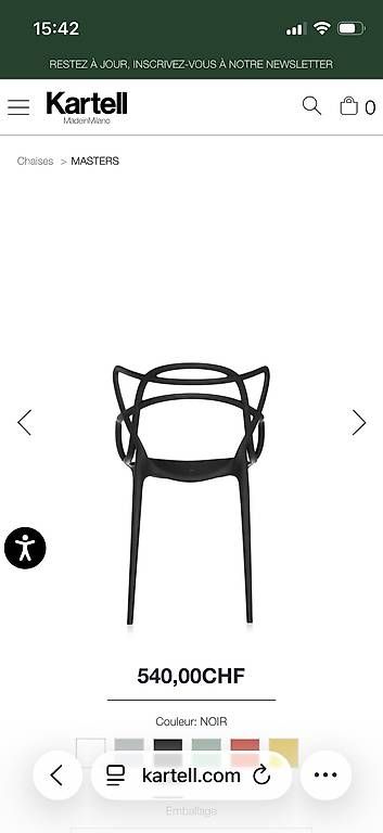 Sedie: Kartell 2 chaises Masters noires – Usato da Lausanne venduto da Chandolin 3