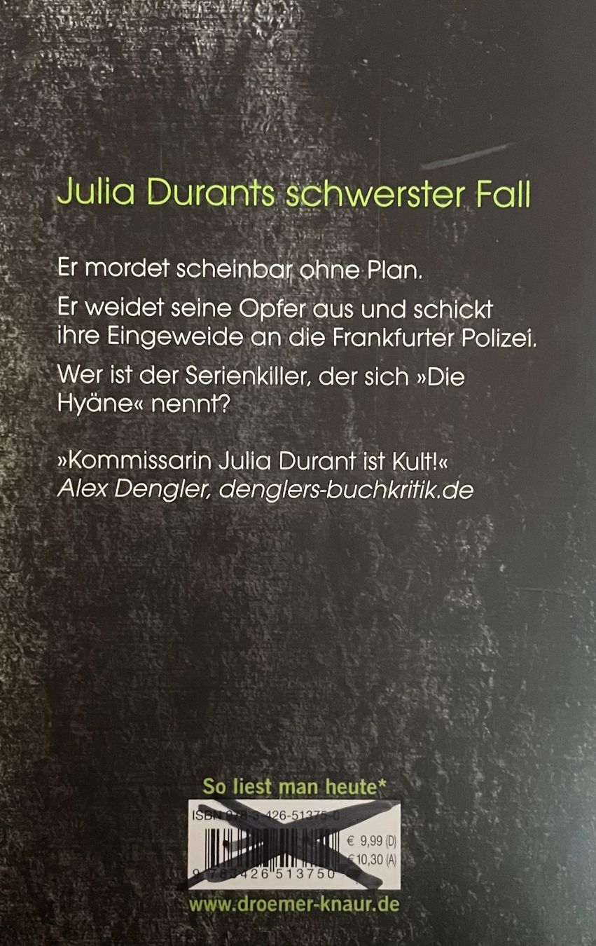 Libri: DIE HYÄNE - ANDREAS FRANZ - TASCHENBUCH – Nuovo (secondo la descrizione) da Buchs AG venduto da fischli610 1