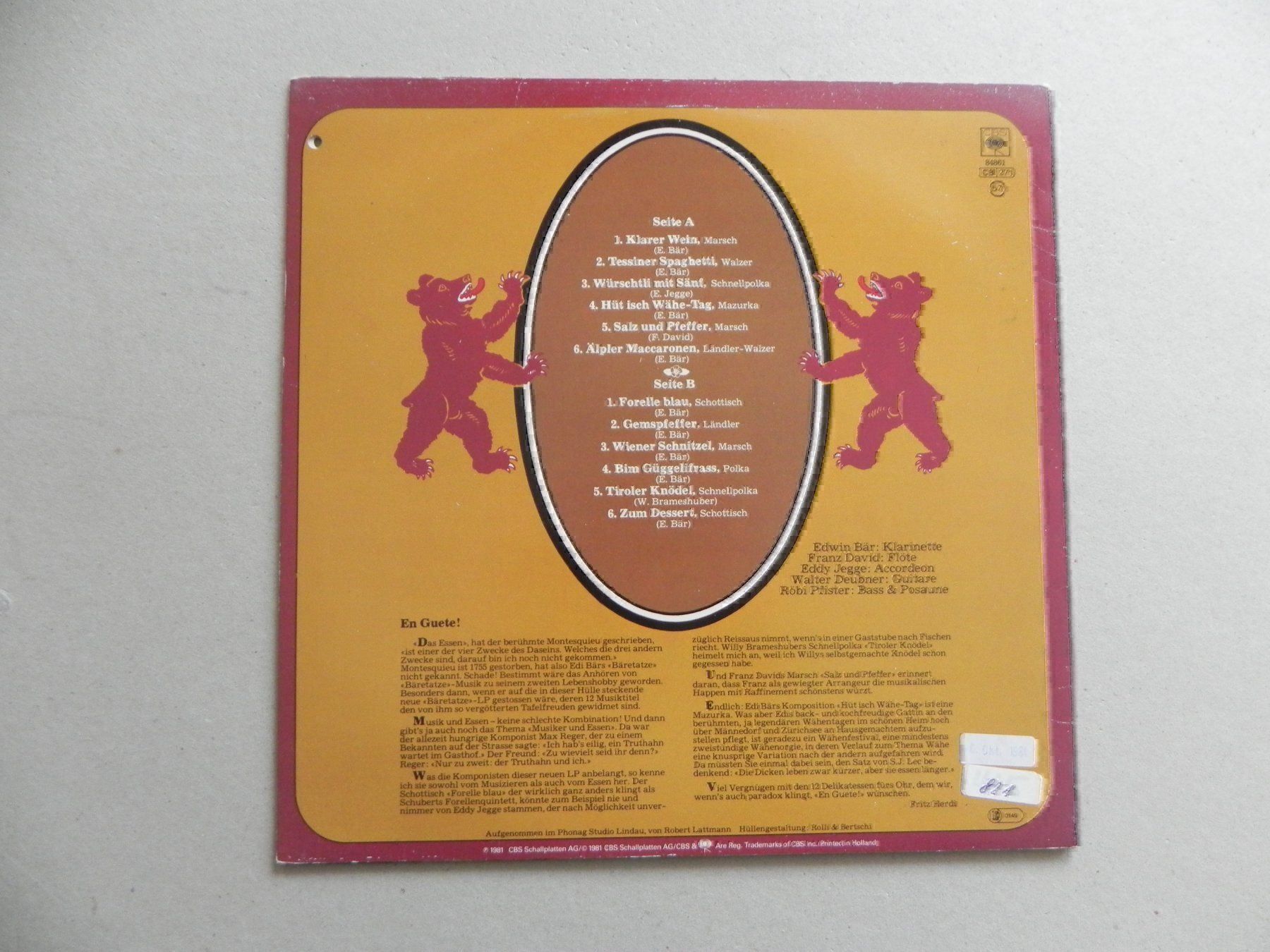Dischi in vinile: LP Volksmusik Edi Bär Orginal Bärentatze – Usato da Siebnen venduto da krimsie 1