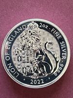 2oz Feinsilber 999, Lion of England 2022, Top!