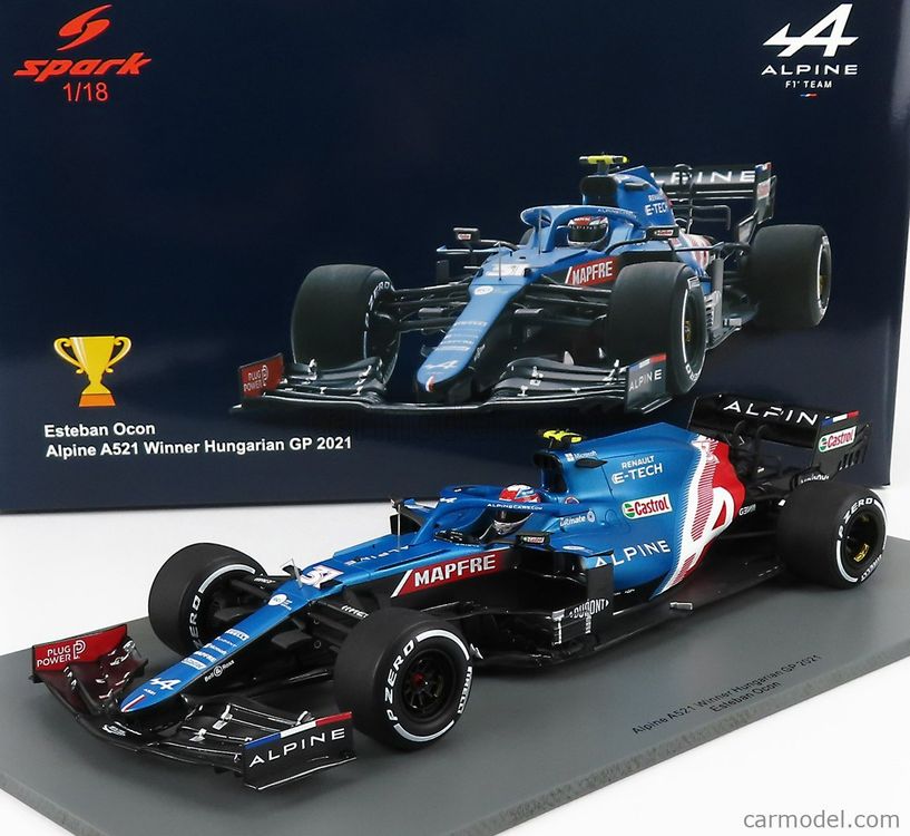 Alpine A521 Ocon – GP De Bahreïn 2021 – Spark 1/18 – Neuf Sous Boîte