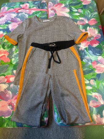 Zara Anzug kariert, Orange Akzente, Gr. S, neuwertig