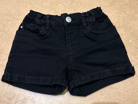 Schwarze Jeans Shorts Gr. 146 für Mädchen