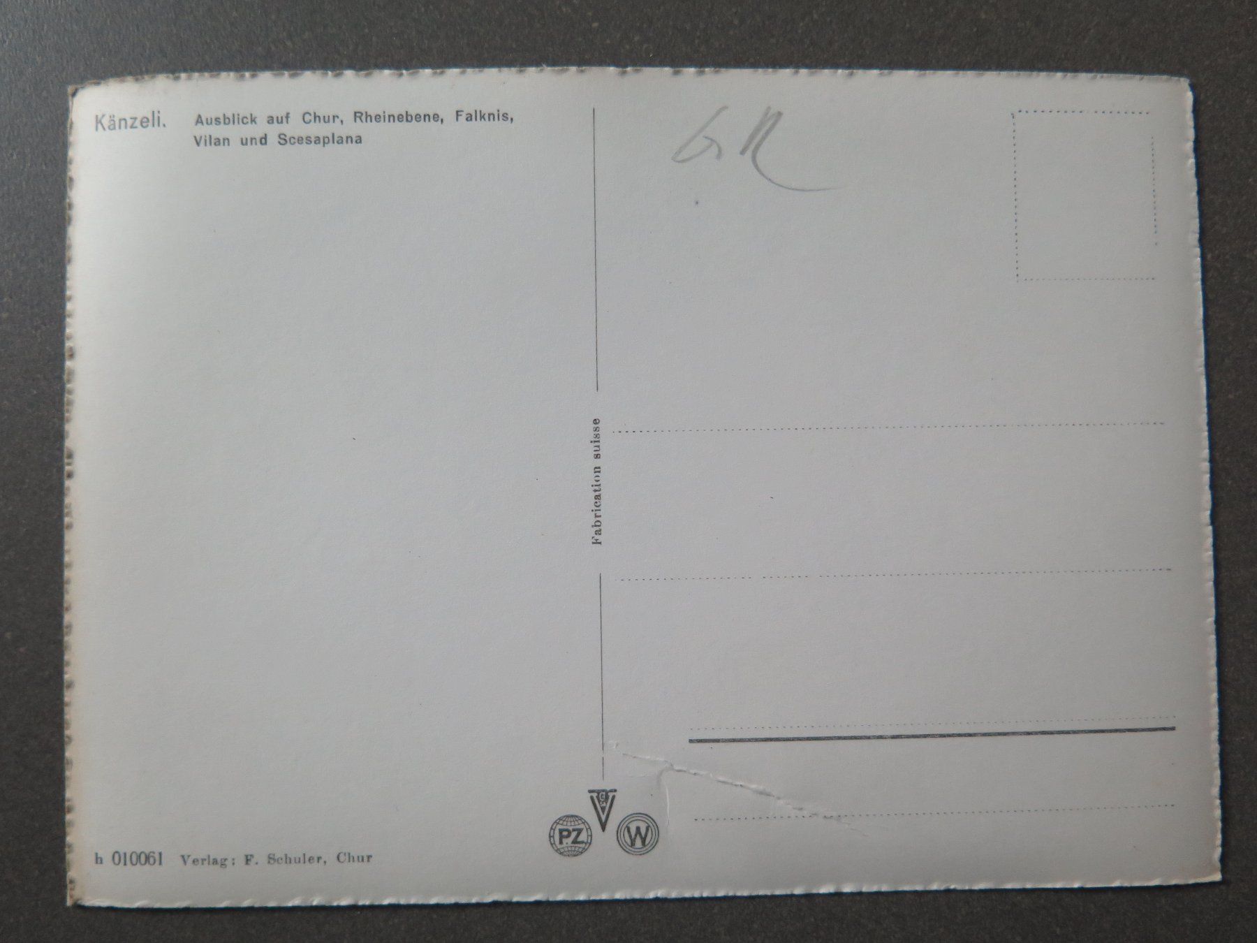 Cartoline postali: KÄNZELI - AUSBLICK AUF CHUR ... – Usato da Wittenbach venduto da lipasal 1