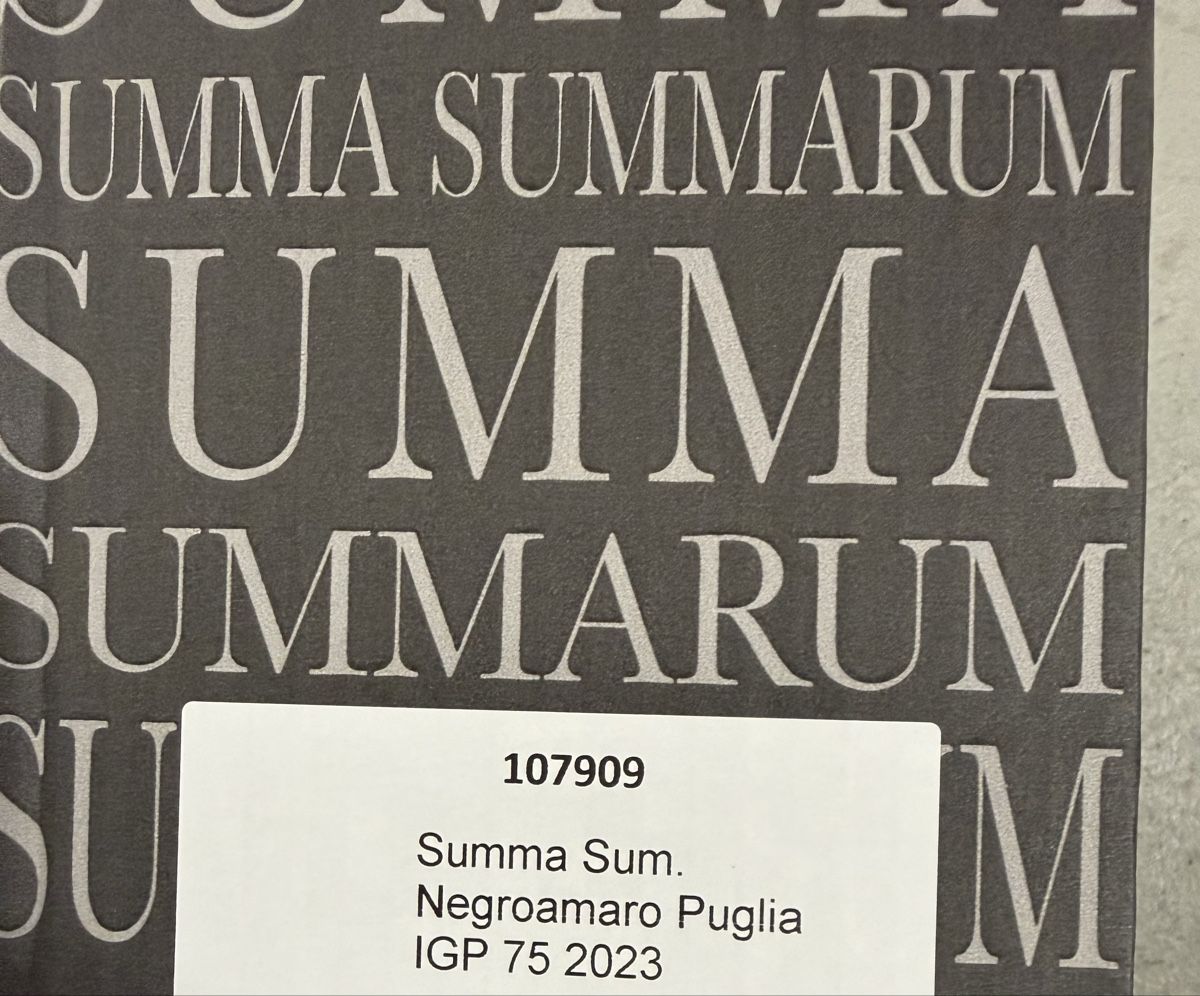 Vino: Summa Summarum Negroamaro Puglia 2023 – Nuovo e nell'imballaggio originale da Weinfelden venduto da lionking97 1