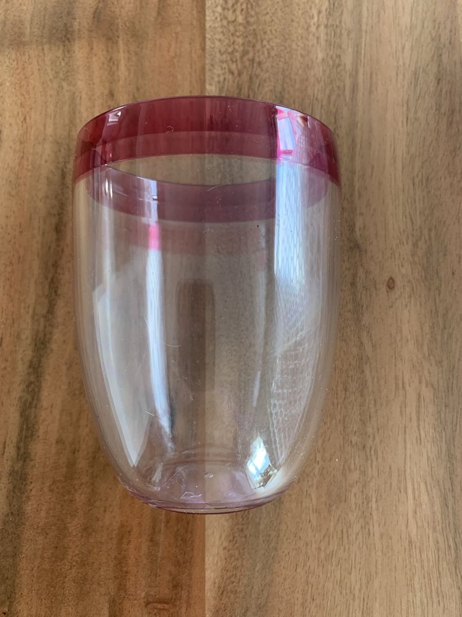 Tupperware Gläser: Tupperware 6 verres bordure pink eau/jus – Neu und originalverpackt aus Neuchâtel von nini068