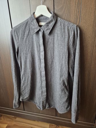 Marc O'Polo Flanellbluse Gr. 36 – Anthrazit – 100% Baumwolle