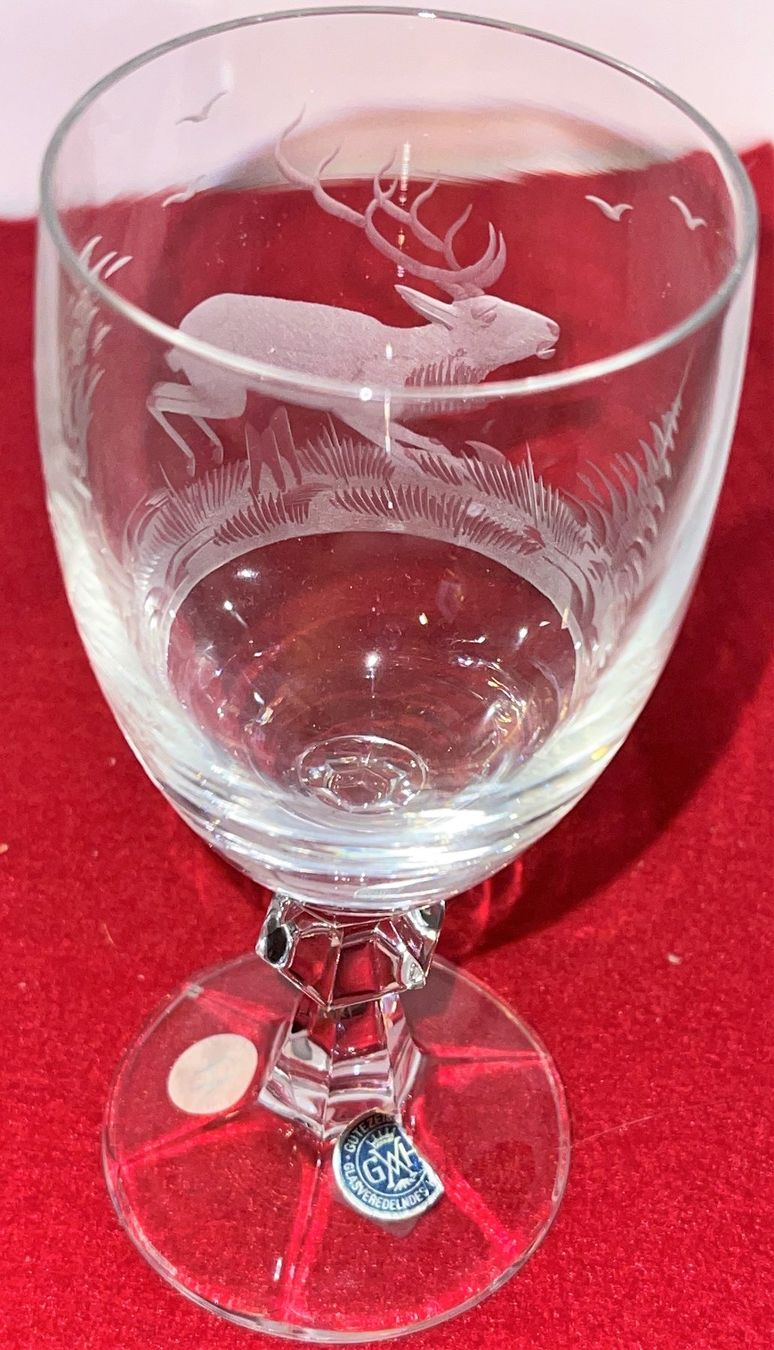 Bicchieri: Weinglas mit Hirsch aus Kristallglas – Nuovo (secondo la descrizione) da Lutzenberg venduto da Truhe 1