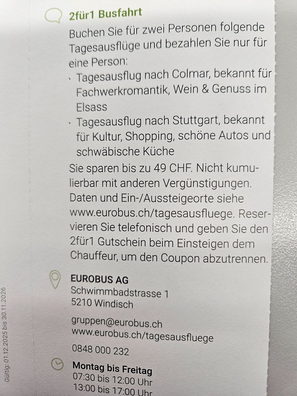 Buoni: Carfahrt Colmar oder Stuttgart – Nuovo e nell'imballaggio originale da Uezwil venduto da Jasmin_ 1