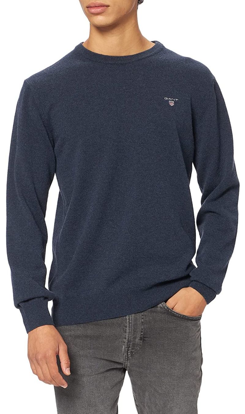 Gant Maglioni & Felpe: Gant Blue Lambswool Super Fine Jersey Pullover Gr. S – Usato da Kaiseraugst venduto da Amante85