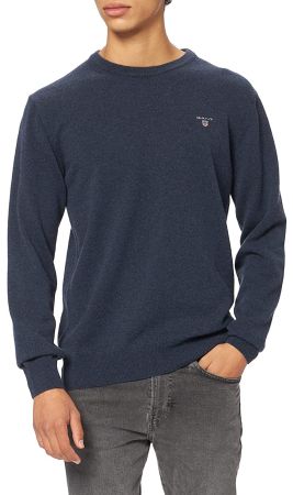 Gant Blue Lambswool Super Fine Jersey Pullover Gr. S