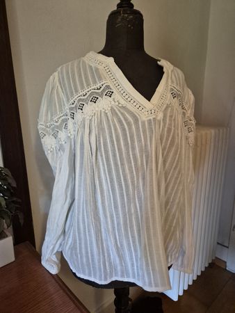 Chemisier blanc Maison 123 dentelle taille 40