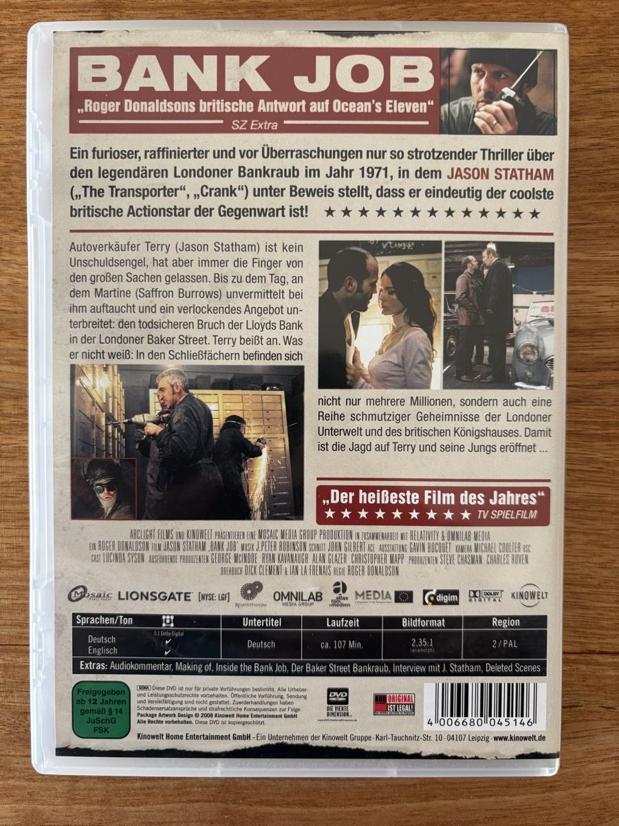 Alle DVDs: DVD Bank Job – Gebraucht aus Belp von brb66 1