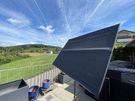 Doppler Balkonblende Anthrazit 180x130cm + Granitsockel 25kg