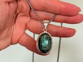 Collier Labradorite, Pierre de Protection !