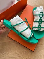 Hermes Sandalen Egerie grün Grösse 37 neu mit Box