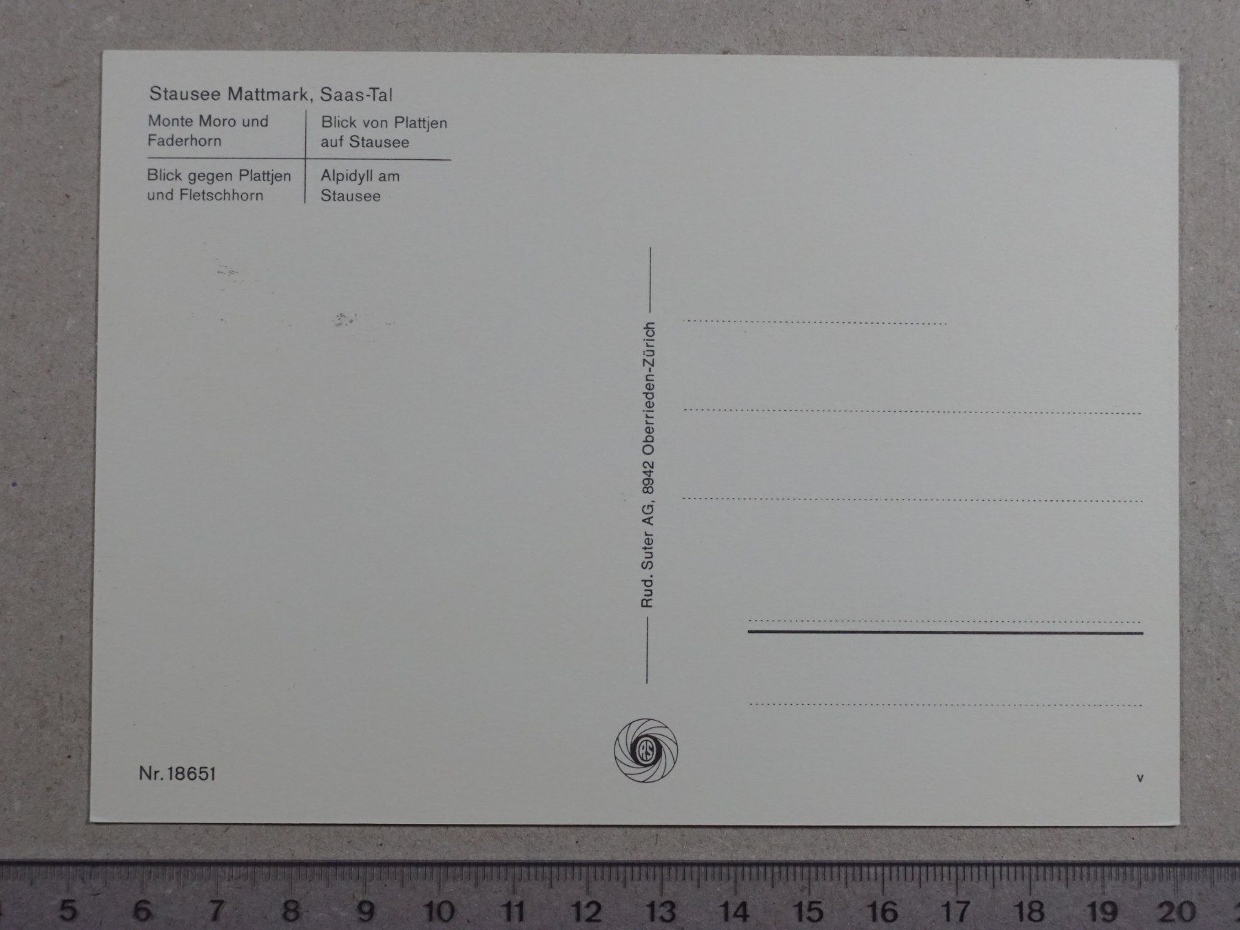 Cartes postales: Saas-Tal, Stausee Mattmark – D'occasion à Lenzburg par fh1 1
