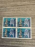 Schweiz Briefmarke Helvetia 35, Delemont 1289-1989, Viererbl