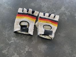 Vintage Fahrradhandschuhe Retro Häkel Gr. XL D-Design