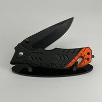 Couteau de poche pliant tactique légal, noir & orange!