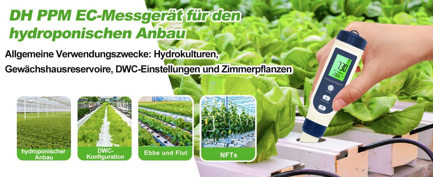 Misurare: PH-Messgerät - PH/Salzgehalt/EC/TDS/Temperatur-Multifunktion – Nuovo e nell'imballaggio originale da Châtelaine venduto da topshop.switzerland 7