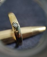 Goldring 333 mit Diamantsplitter gestempelt anello d'oro
