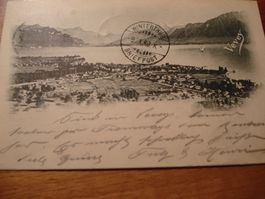 Antike Karte Vevey, 1898, o Vevey
