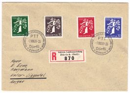 Lettre R. Expo Nationale Zurich 1939 via Unter-Siggental
