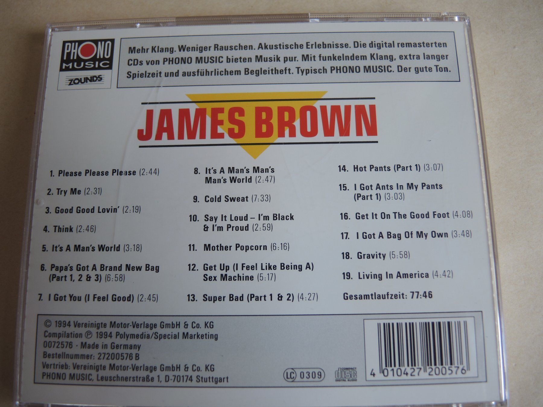 CDs: CD - JAMES BROWN -  - Cold Sweat  BEST  ... – Gebraucht aus Rorschach von maeck8 2