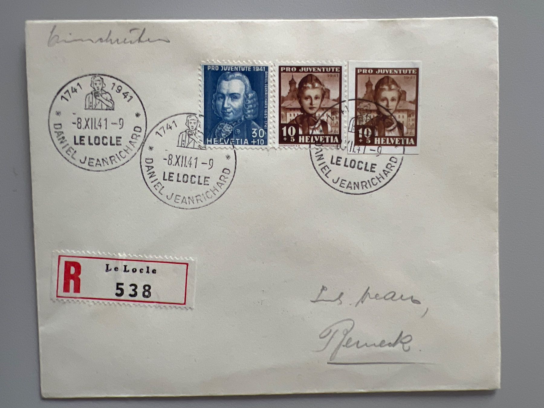 Tutti i francobolli: 1941 Pro Juventute 2 Briefe mit Blockausschnitte – Usato da Buchrain venduto da wmm