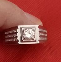 Herrenring Weissgold mit Diamant, GIA Zertifikat 💎 Top!