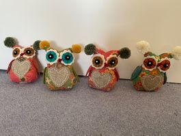 4x herzige Eule Herbst zum Aufstellen