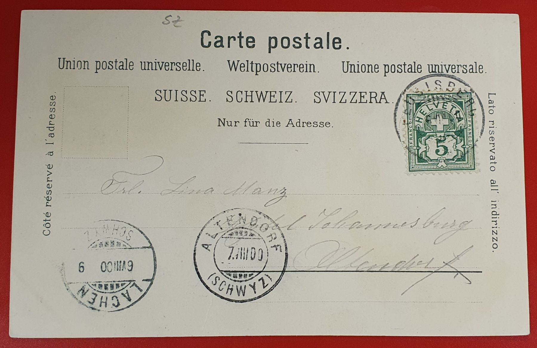 Ansichtskarten: Feusisberg 1900 -  Hotel Pension Schönfels – Gebraucht aus Kreuzlingen von Rschweiz1 1