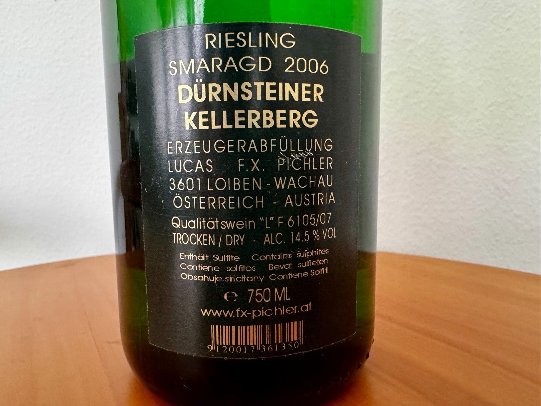 F.X. Pichler Riesling Smaragd Dürnsteiner Kellerberg 2006 (Neu (gemäss ...