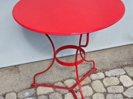 Gartentisch rund, metall, rot, D=70cm, H=76cm