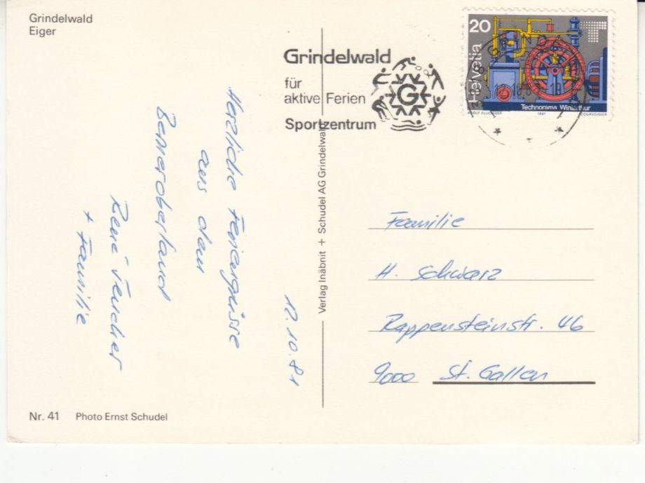 Ansichtskarten: Eiger 1981 – Gebraucht aus Bürglen TG von StampGraf 1