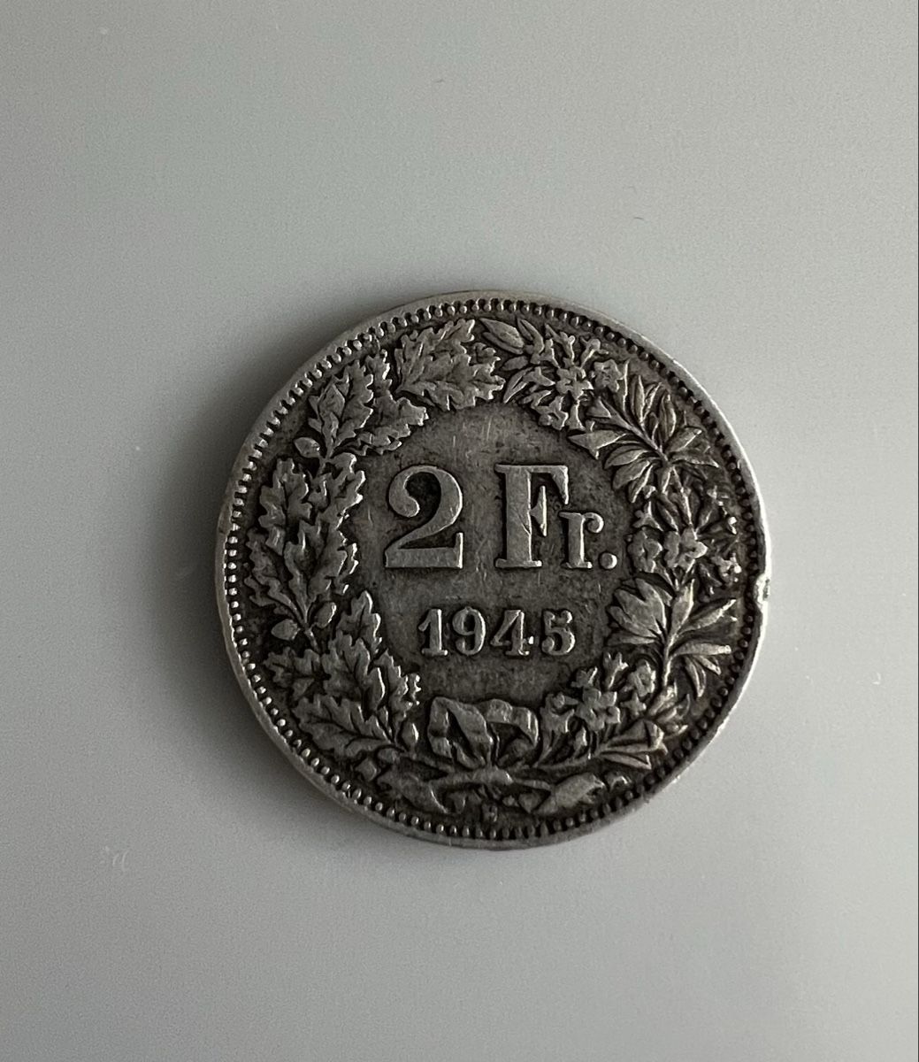 Alle Münzen: 2 Franken 1945 Silber  – Gebraucht aus chur von Ika11