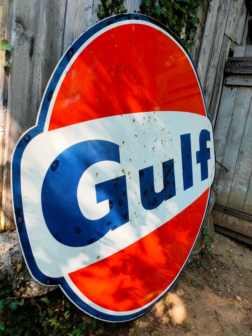 Gulf Oil Schilder: Plaque émaillée gulf – Gebraucht aus Bretonnières von Minigab 1