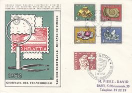 86-90  Giornata del Francobollo Bellinzona, 7.12.58, PP-Satz