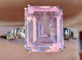 Vintage Silber Ring mit Rosa Paste