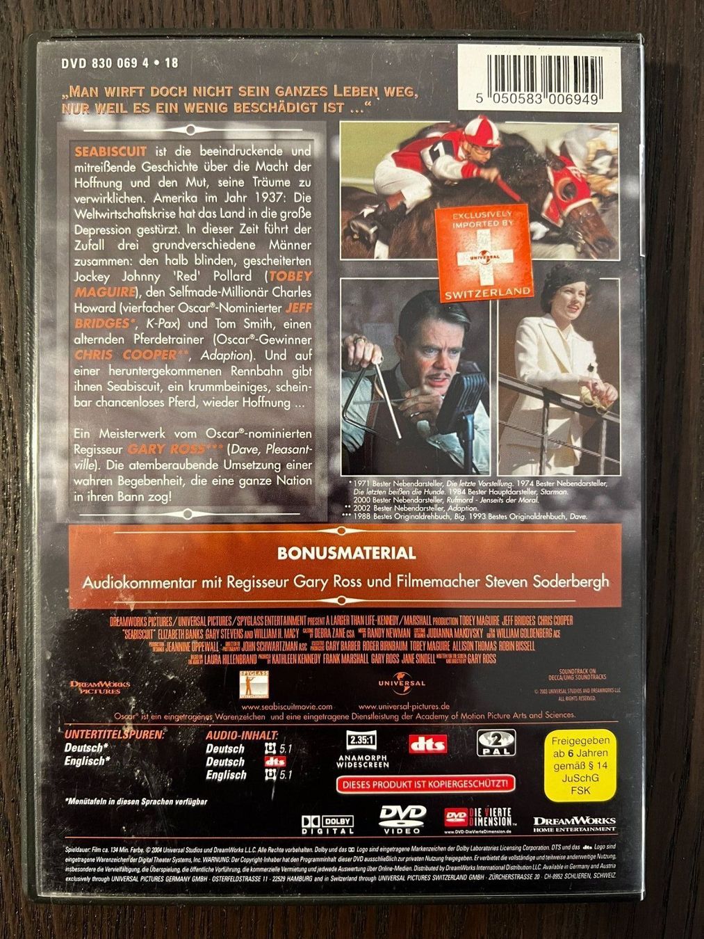 Tutti i DVDs: Seabiscuit – Usato da Zürich venduto da FilmFreunde 1