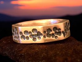 Achteck-Ring, Rosébronze, für zarte Finger, Gr. 46.7