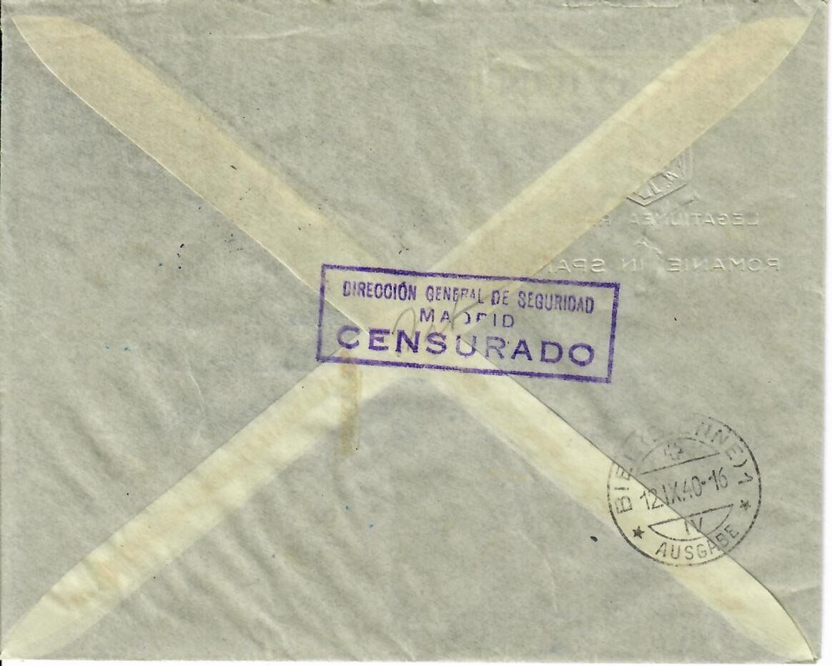 Tutti i francobolli: Flugpost, Spanien Zensur 1940 – Usato da Hochdorf venduto da Ziegel-16 1