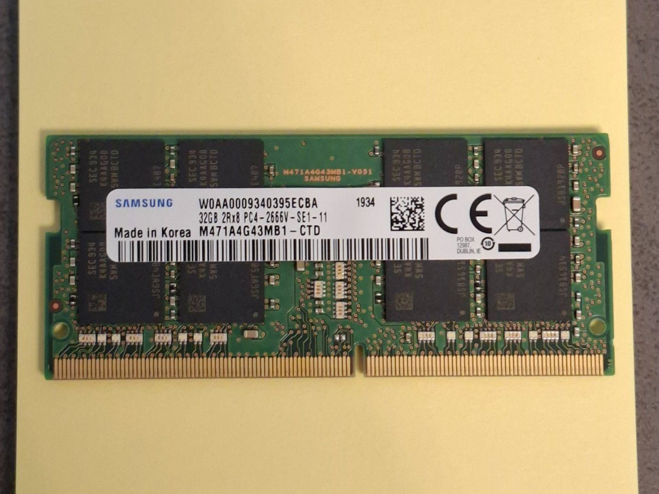 Samsung Memory / RAM: Samsung 32GB DDR4 RAM PC4-2666V – Gebraucht aus Kehrsatz von bassooon