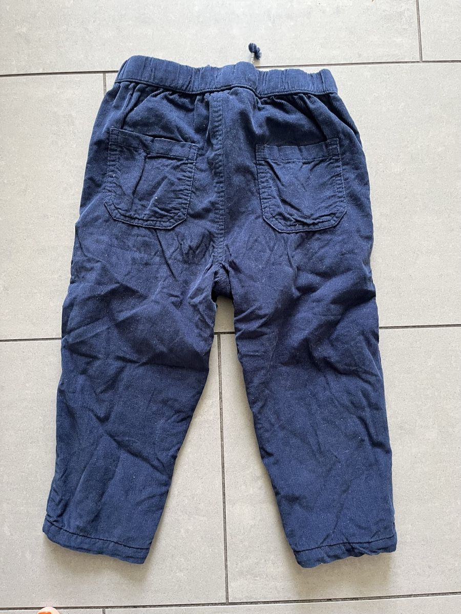 Pantaloni: Blaue Chenille-Hose, Gr. 98 – Usato da Zürich venduto da jmg_8005 1