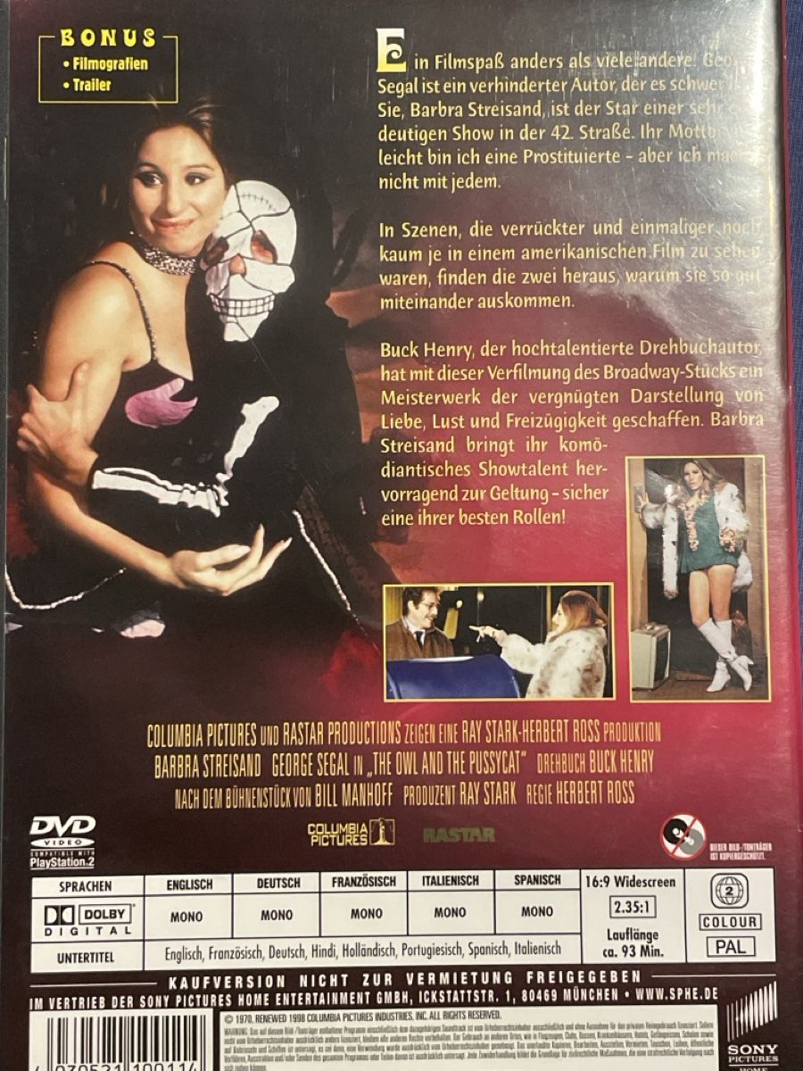 Tutti i DVDs: Die Eule und das Kätzchen (1970) – Usato da Waldenburg venduto da Mimily33 1