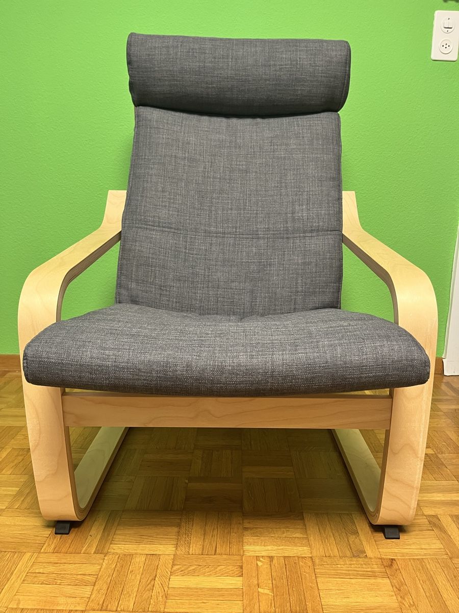 Ikea Poltrone: POÄNG Sessel und Hocker, Birkenfurnier/Hillared anthrazit – Nuovo (secondo la descrizione) da Subingen venduto da Jordano01 3